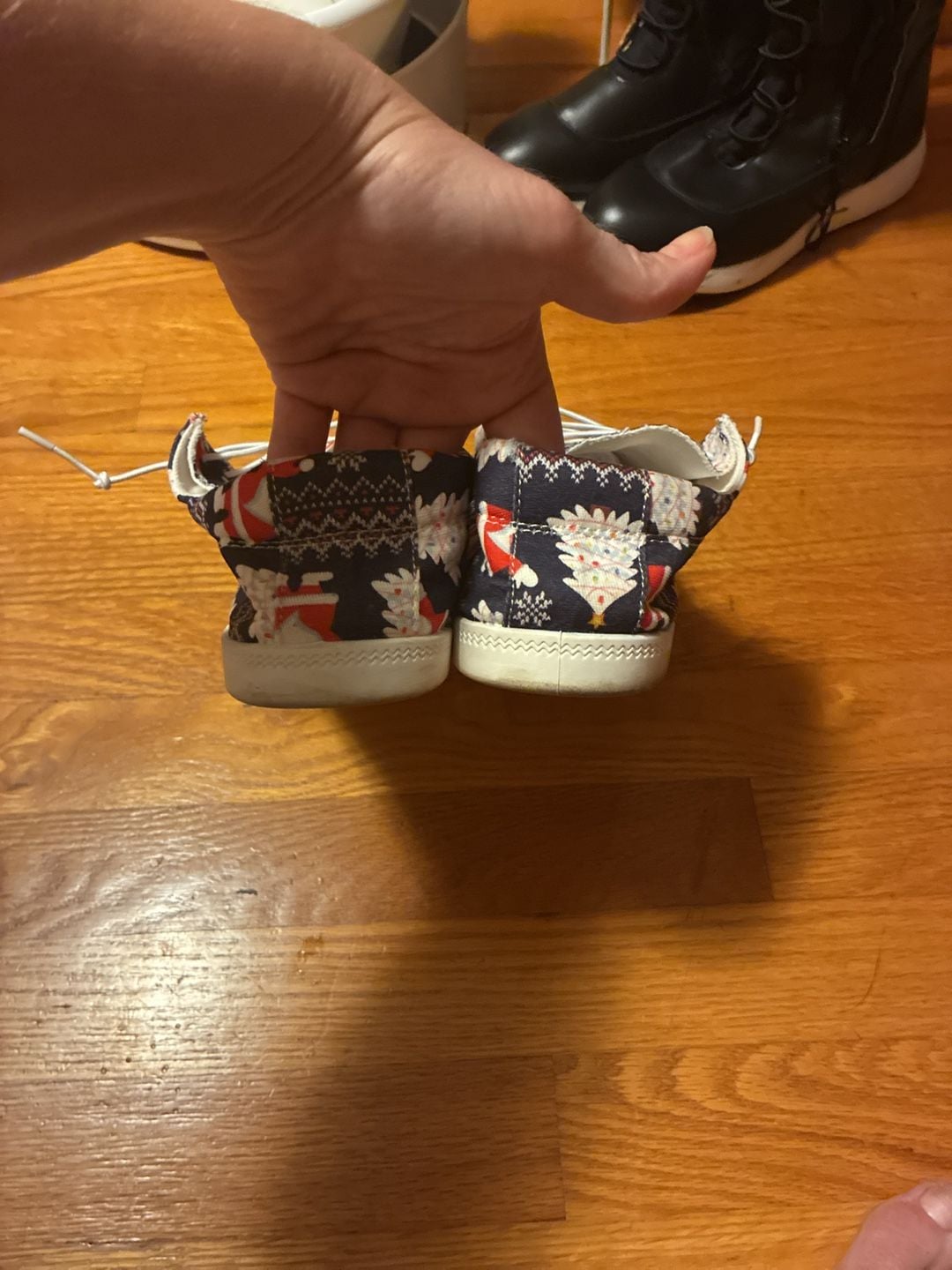 Unbranded Santa Christmas Print Canvas Slip-On Shoes Size 43 3