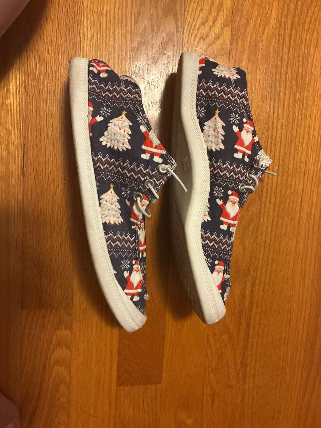 Unbranded Santa Christmas Print Canvas Slip-On Shoes Size 43 4