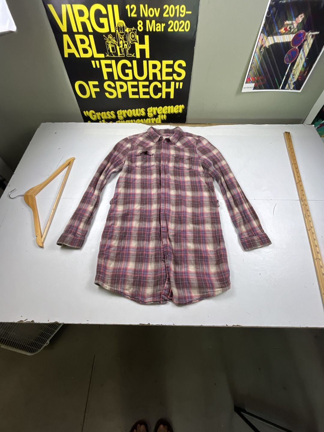 Diesel Plaid Flannel Shirt Dress Size M Red Purple Western Long Sleeve OF 2