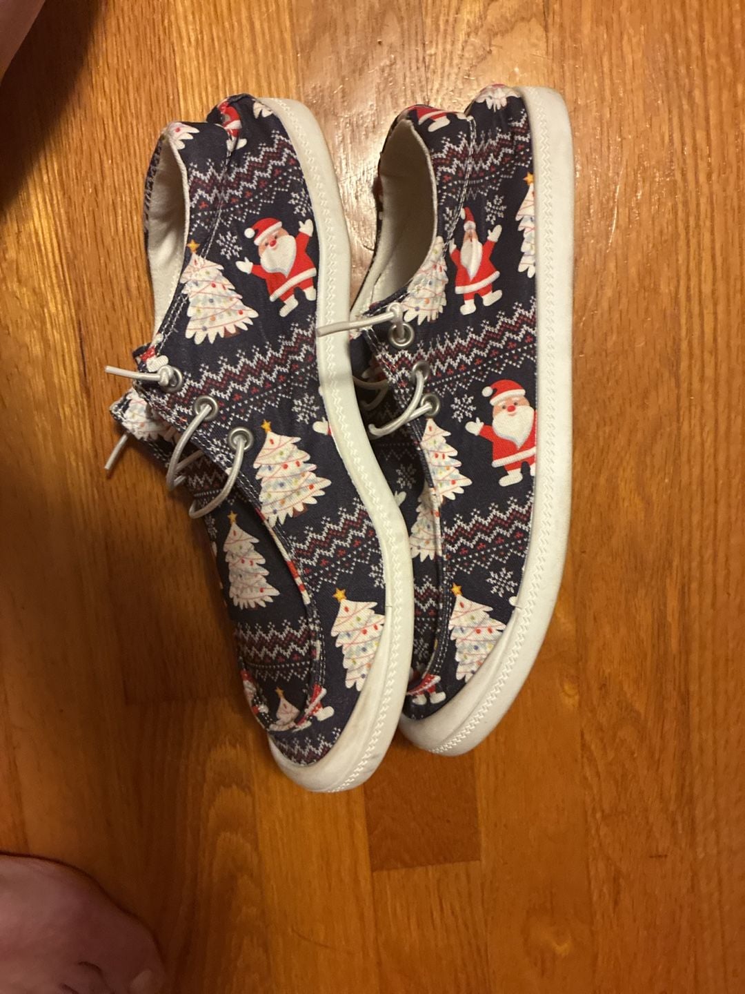 Unbranded Santa Christmas Print Canvas Slip-On Shoes Size 43 5