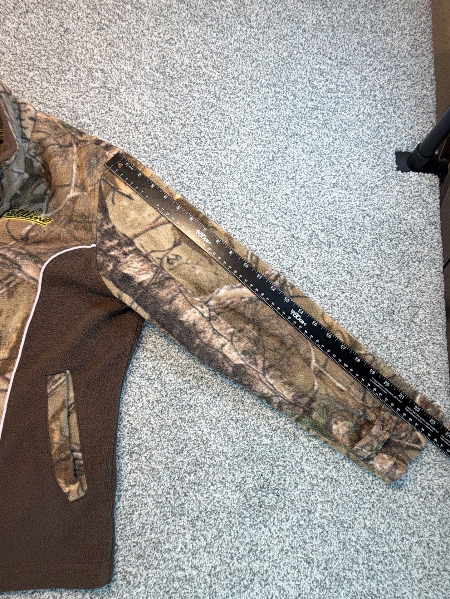 Fieldline Fleece Jacket Size L Brown Real Tree Camo Full Zip 7