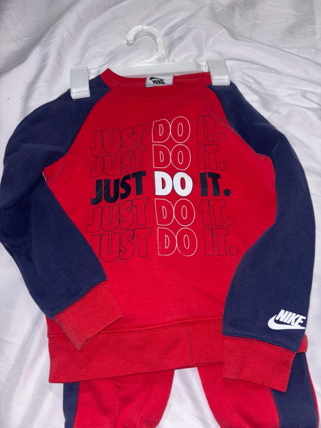 Nike Just Do It Sweatshirt Set Size 3-4YRS Red Blue 3