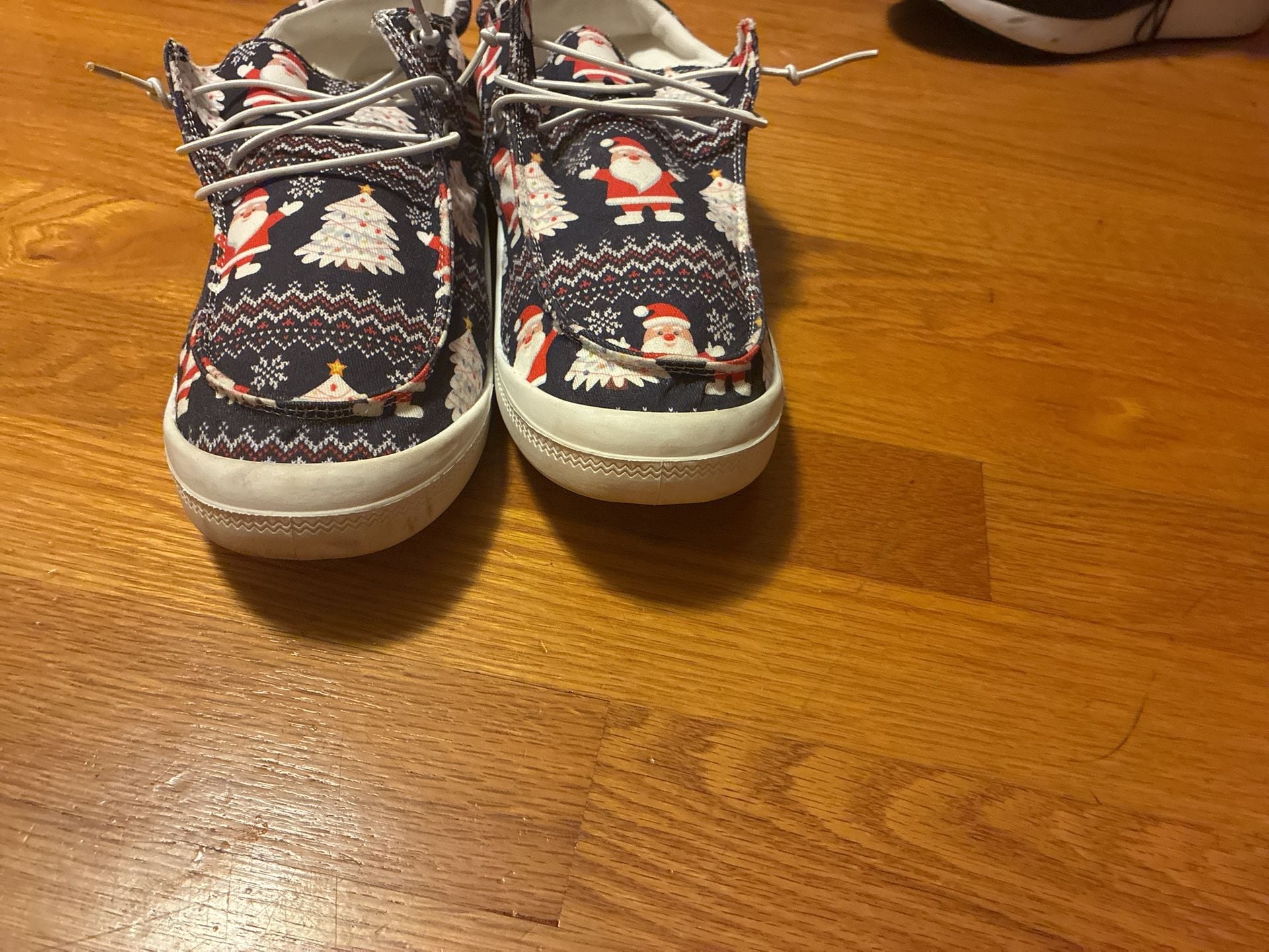 Unbranded Santa Christmas Print Canvas Slip-On Shoes Size 43 6