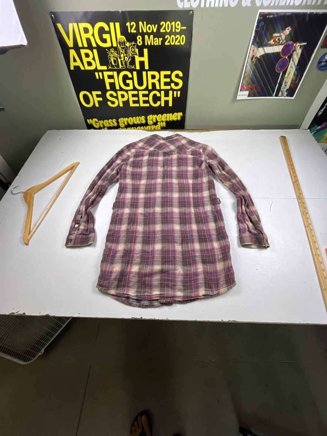 Diesel Plaid Flannel Shirt Dress Size M Red Purple Western Long Sleeve OF 5