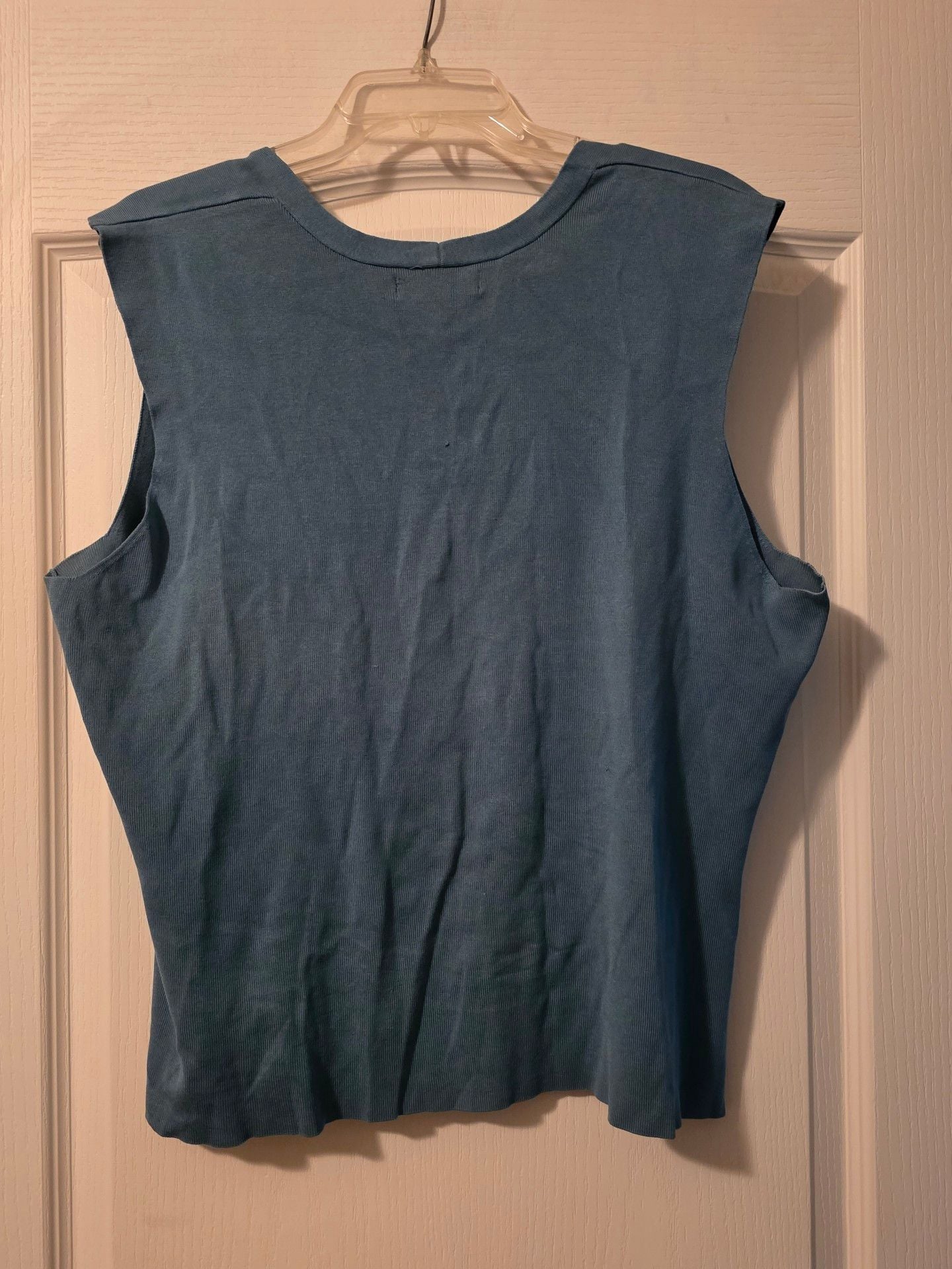 Coldwater Creek Tank Top Size 2X Steel Blue Silk Blend Knit Sleeveless Shirt 4