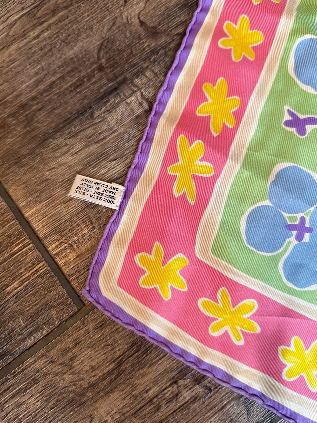 Ines de la Fressange Silk Scarf 35 x 35 Multi-Color Floral Square 2