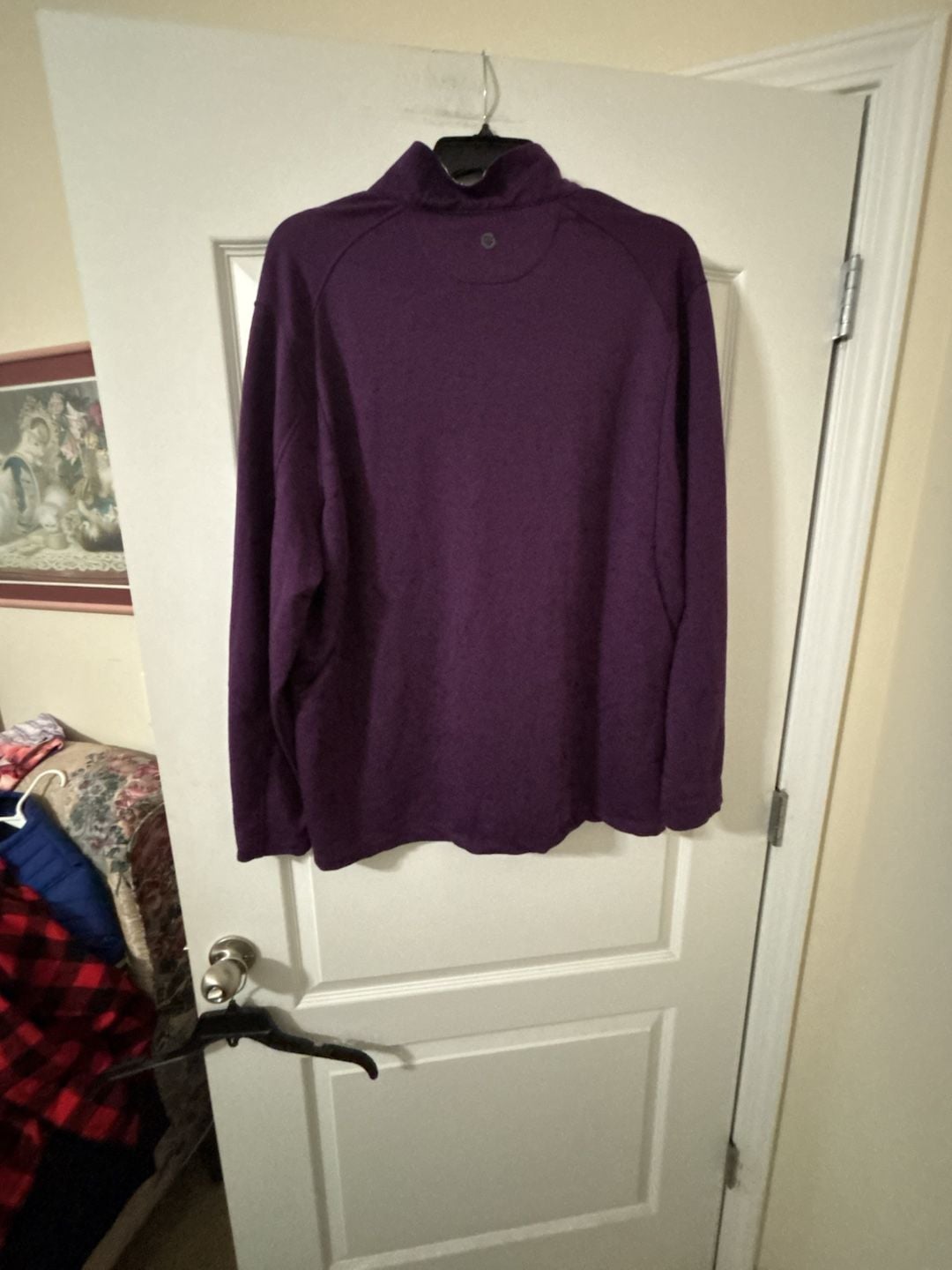 Graham Luxe 1/4 Zip Pullover Size 2XL Purple Long Sleeve Golf Top 7