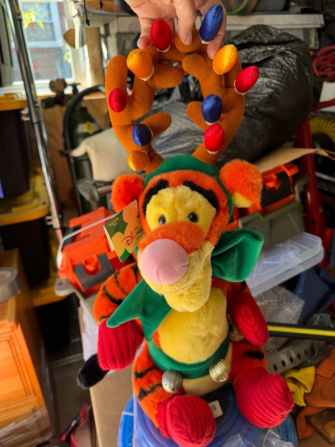 Vintage Disney Store Reindeer Tigger 14 Inch Christmas Plush 1