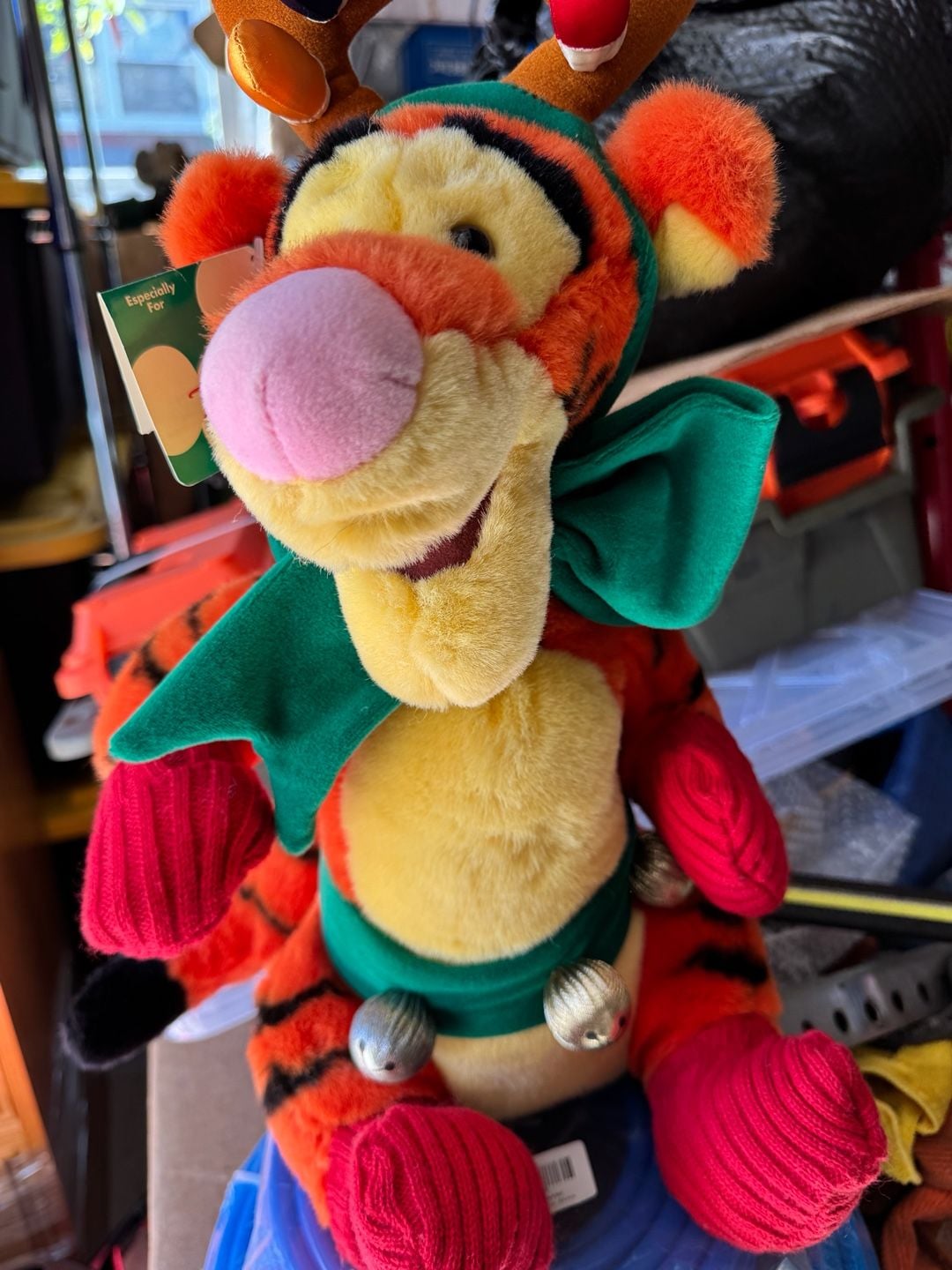 Vintage Disney Store Reindeer Tigger 14 Inch Christmas Plush 2