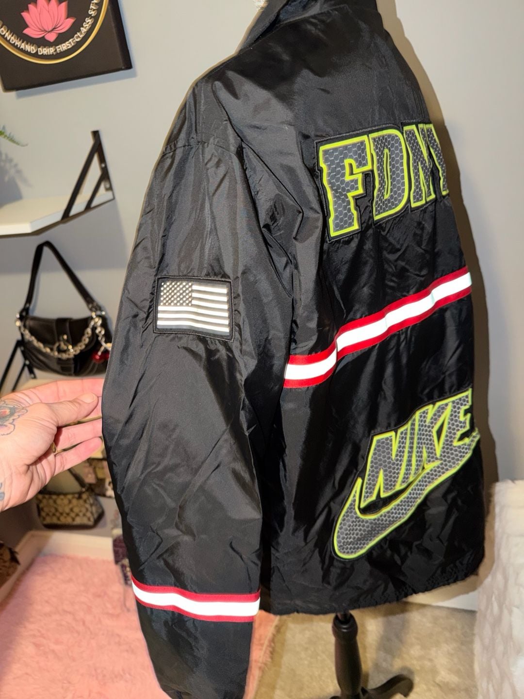 Nike FDNY Coaches Jacket Black 3