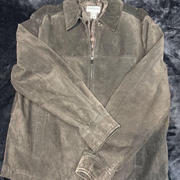 Concepts By Claiborne Suede Jacket Brown