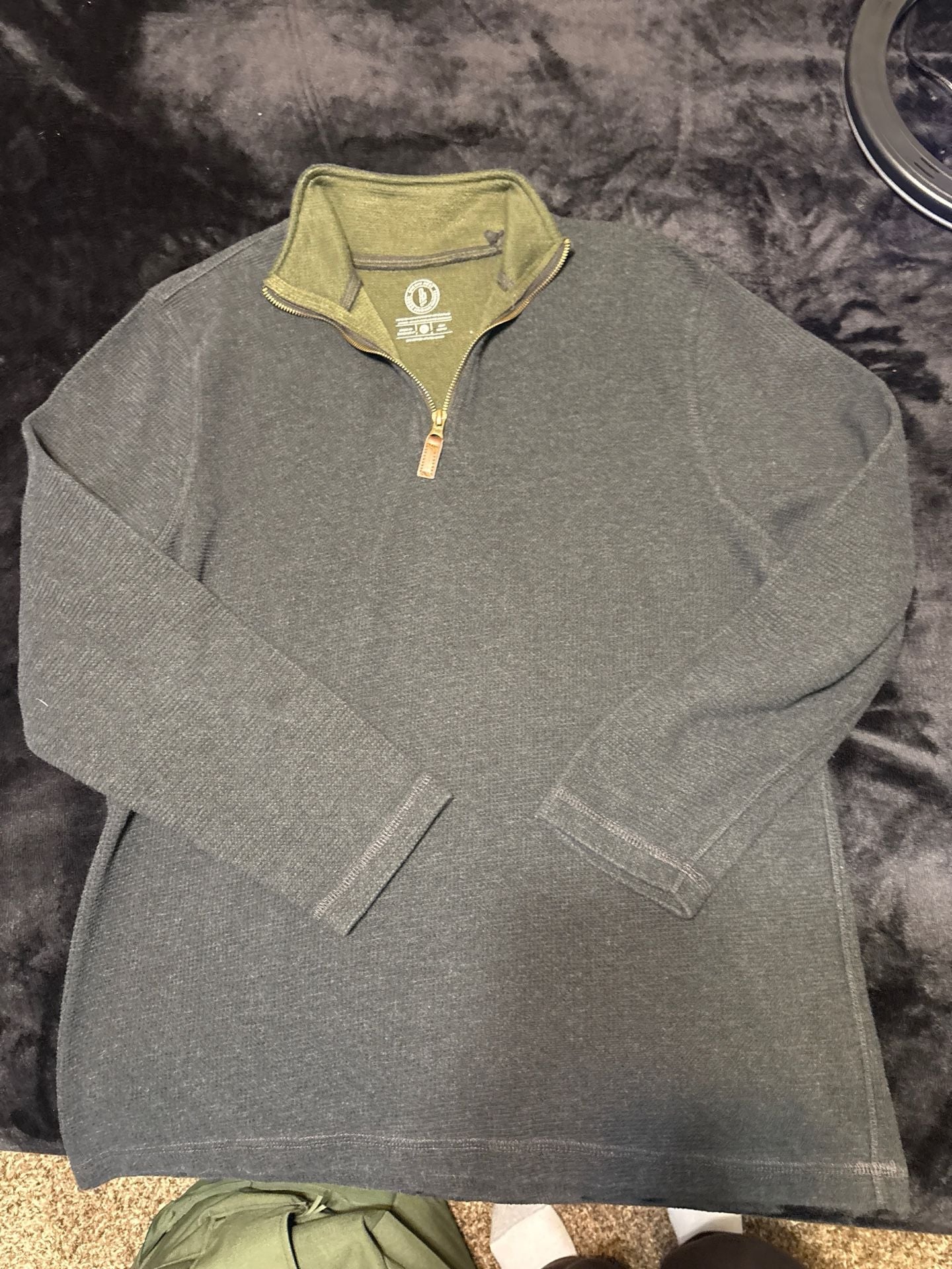 One Day Away 1/4 Quarter Zip Pullover Sweater Dark Gray 2