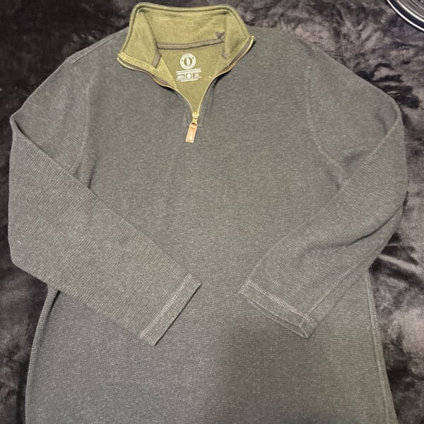 One Day Away 1/4 Quarter Zip Pullover Sweater Dark Gray