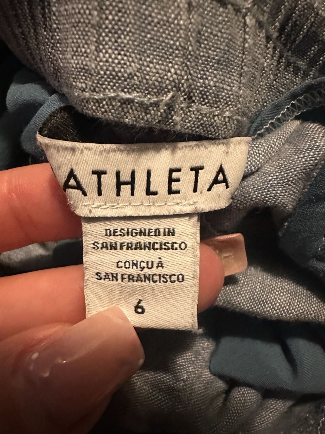 Athleta Cabo Linen Jogger Size 4 Blue Pull On Pants 8