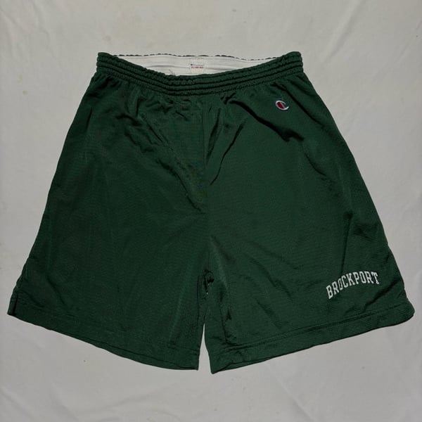 Vtg 90s Champion Mesh Shorts Mens XL Green SUNY Brockport College