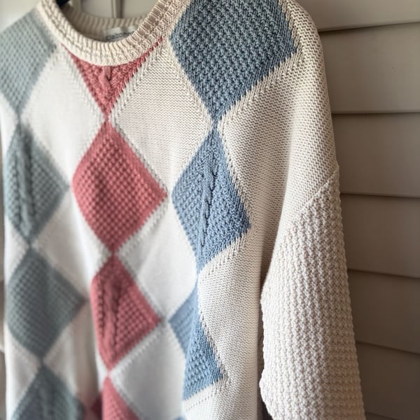 Vintage Pure Cotton Pastel Cottagecore Fisherman’s Daughter Sweater 
