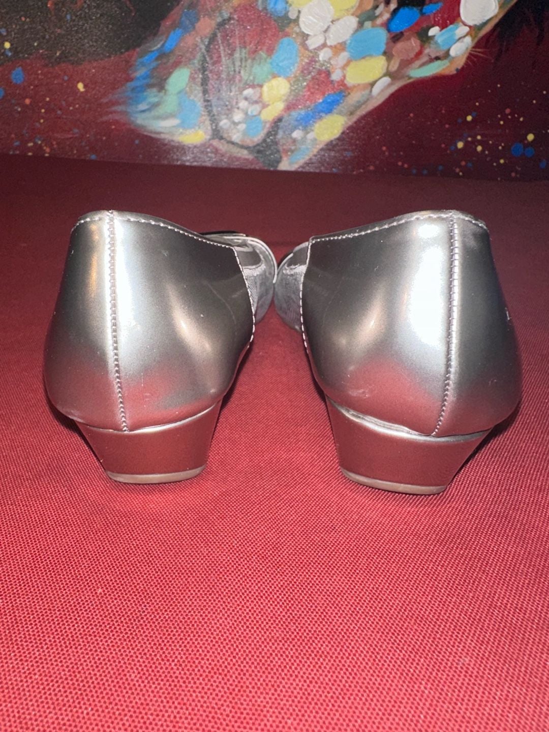 No.45 East 5th Memory Foam Silver Wedge Heels 4
