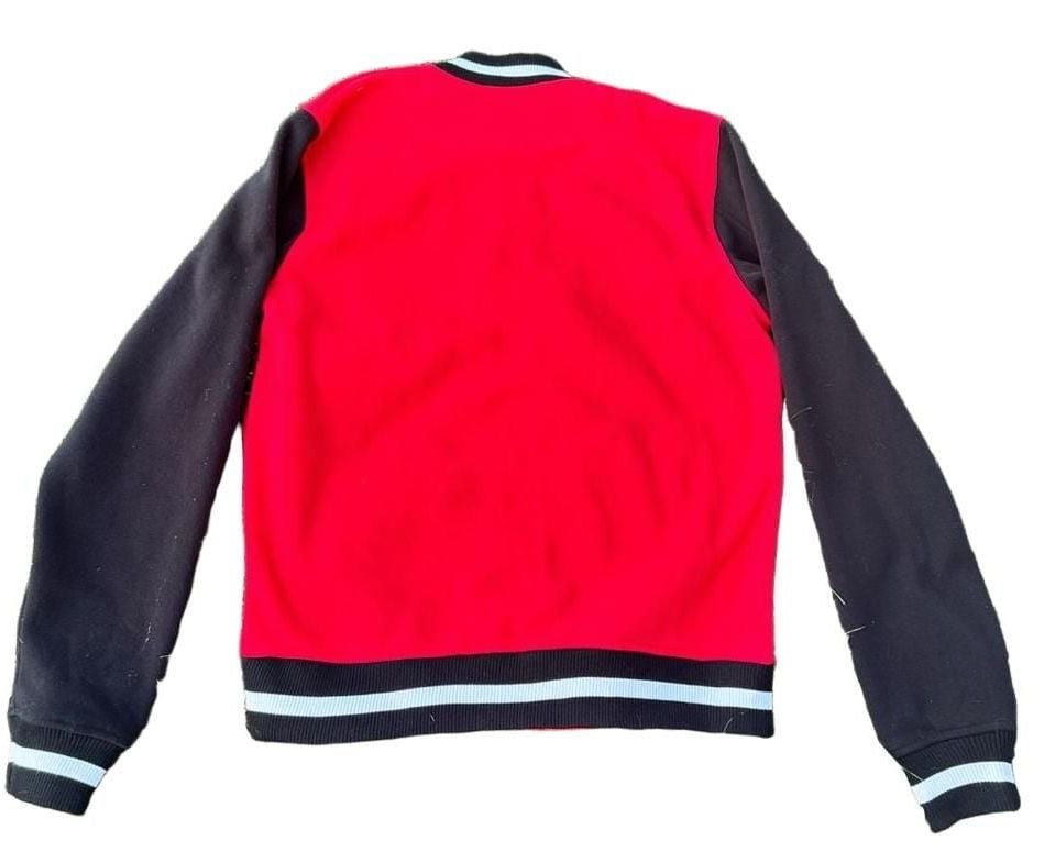Y2K Southpole Varsity Jacket Size L Red Black Letterman Snap 3