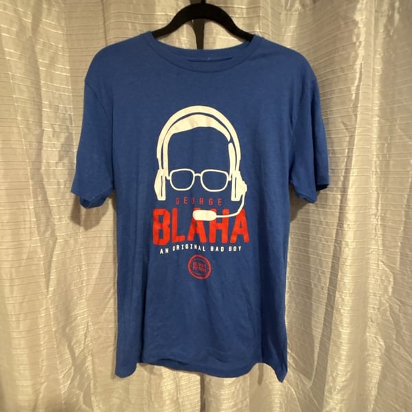YourCo George Blaha Detroit Pistons T-Shirt Size Medium Blue