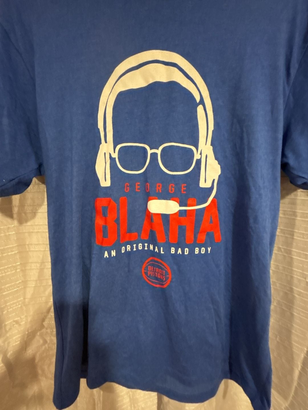 YourCo George Blaha Detroit Pistons T-Shirt Size Medium Blue 3
