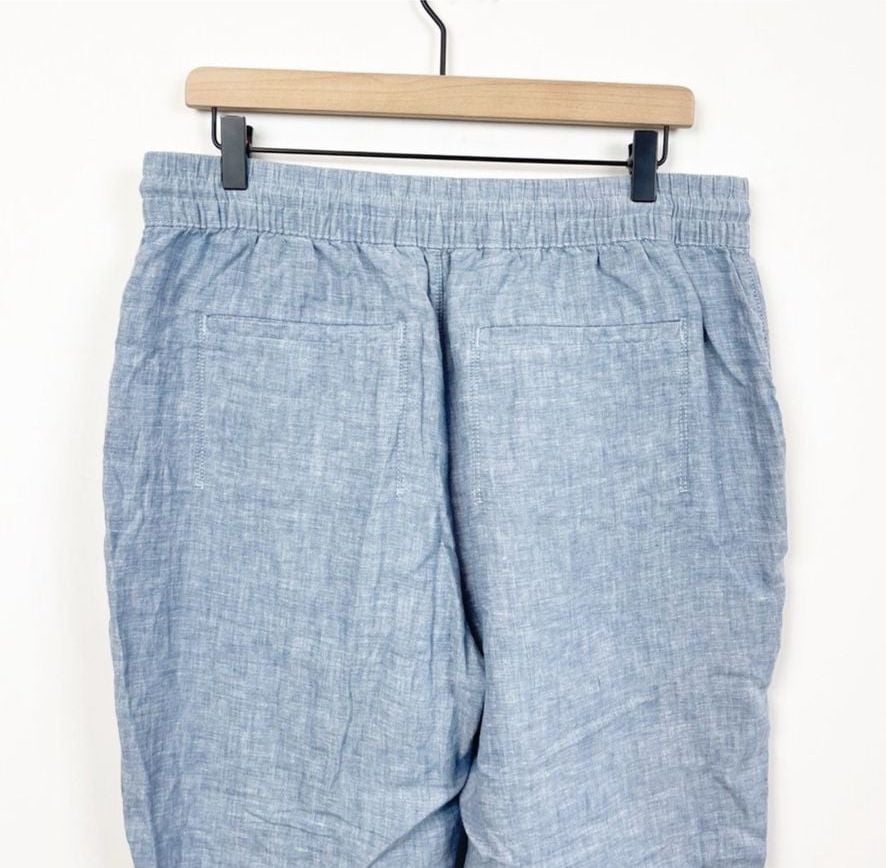 Athleta Cabo Linen Jogger Size 4 Blue Pull On Pants 7