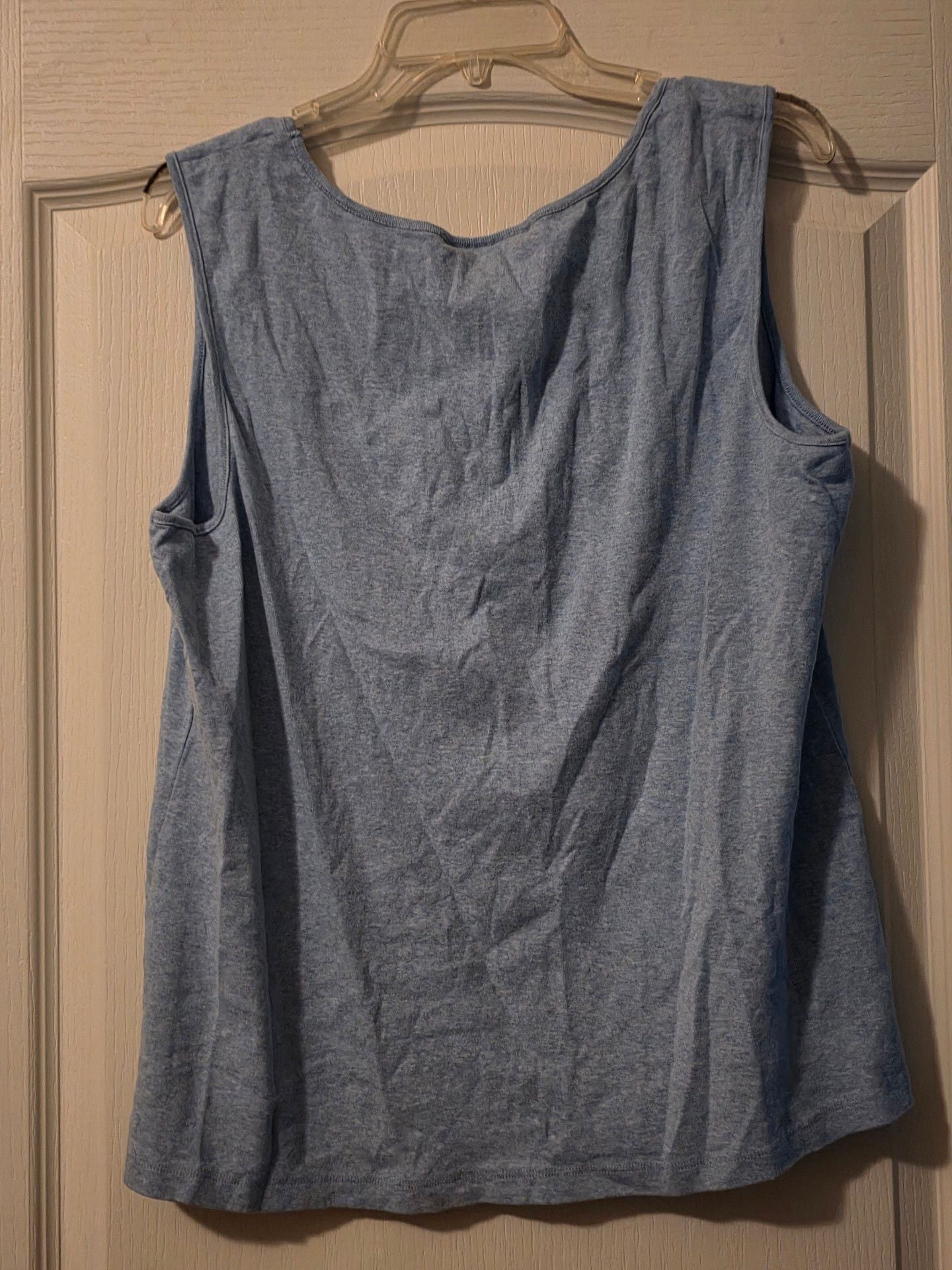 Karen Scott Tank Top Size 2X Steel Blue Heathered Cotton Sleeveless Shirt 4