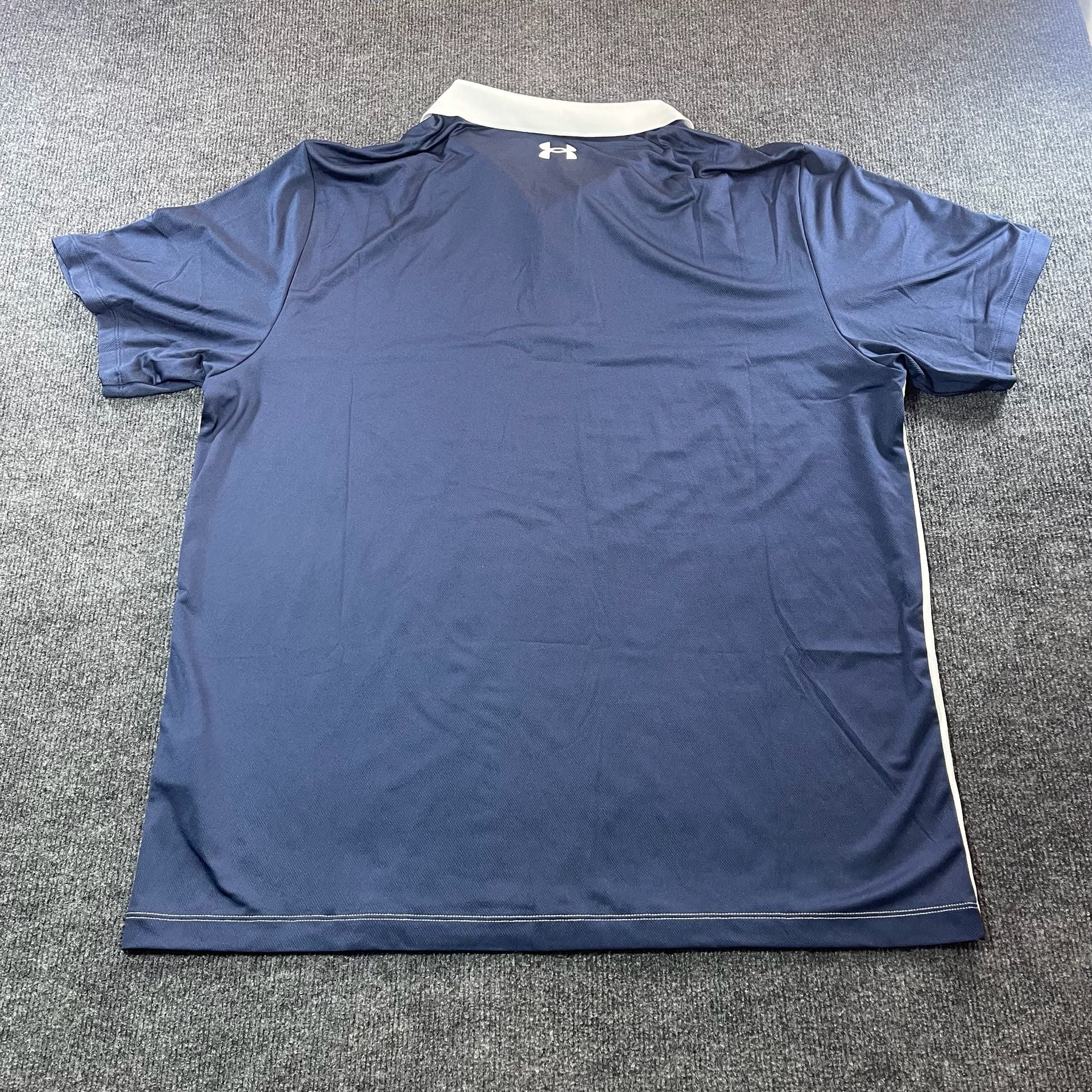 Under Armour Performance Polo Shirt Size XXL Blue White Golf 5