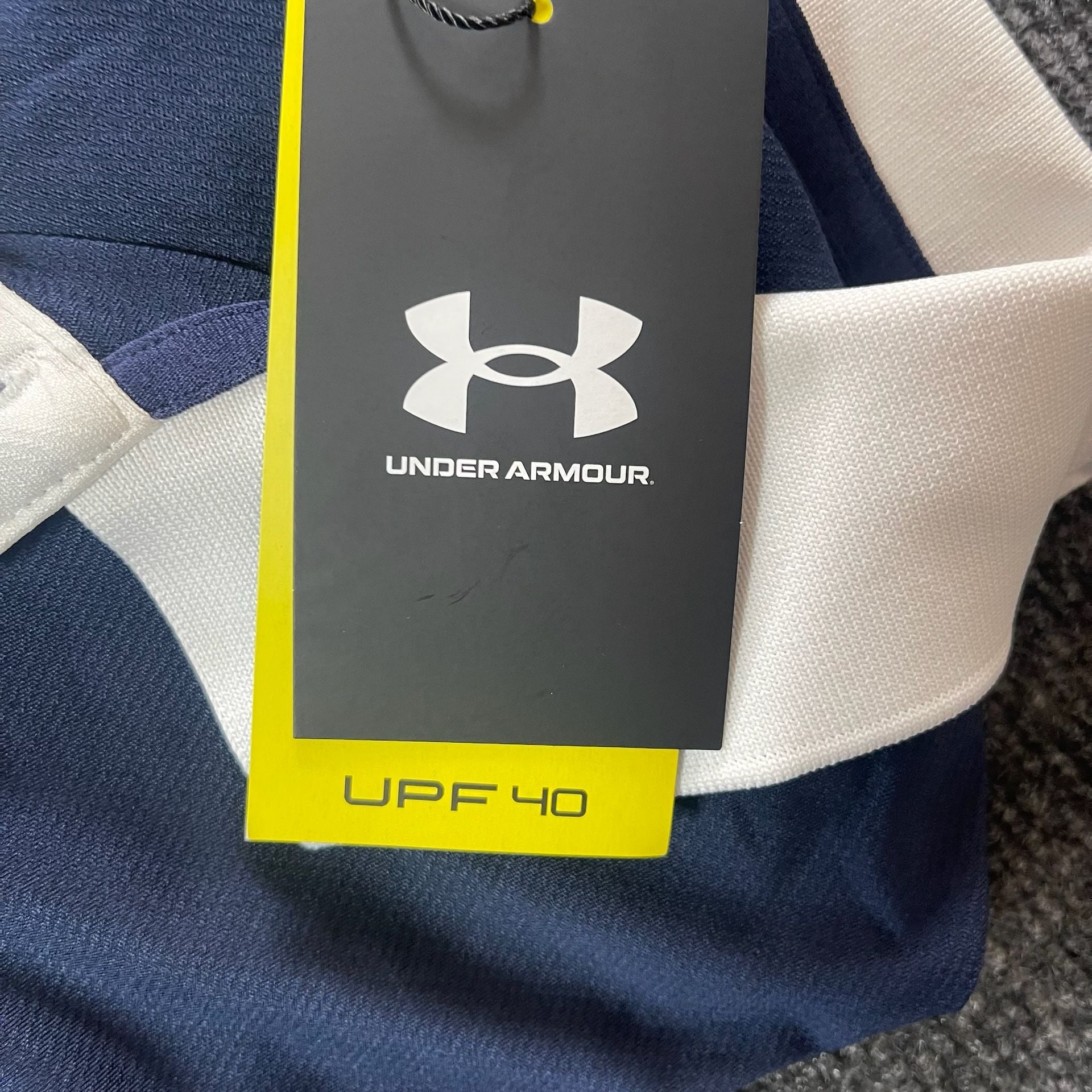 Under Armour Performance Polo Shirt Size XXL Blue White Golf 9
