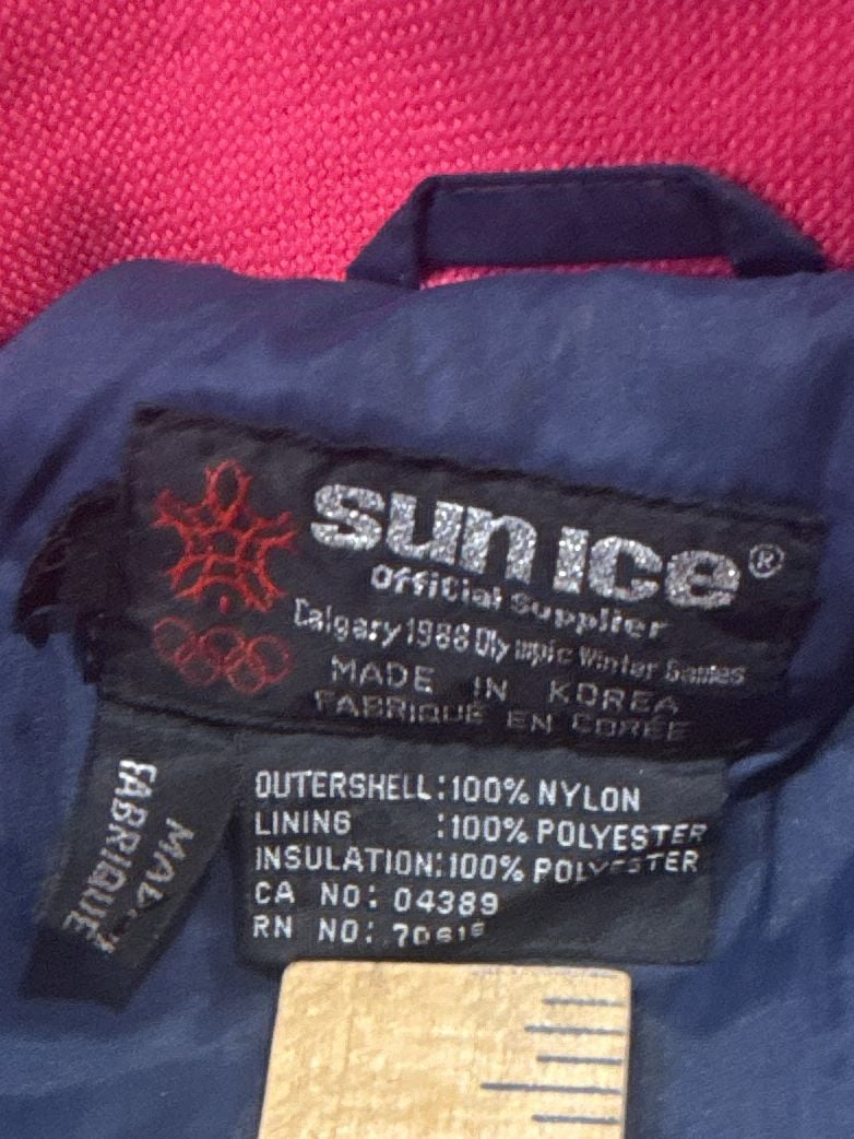 Sunice Ski Jacket Vintage 1988 Calgary Olympic Winter Games Retro 80s Pink Sz 10 9