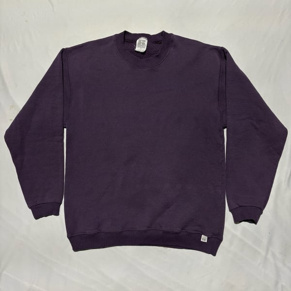 Vtg 90s Russell Athletic Blank Sweatshirt Mens L Purple Crewneck Made in USA
