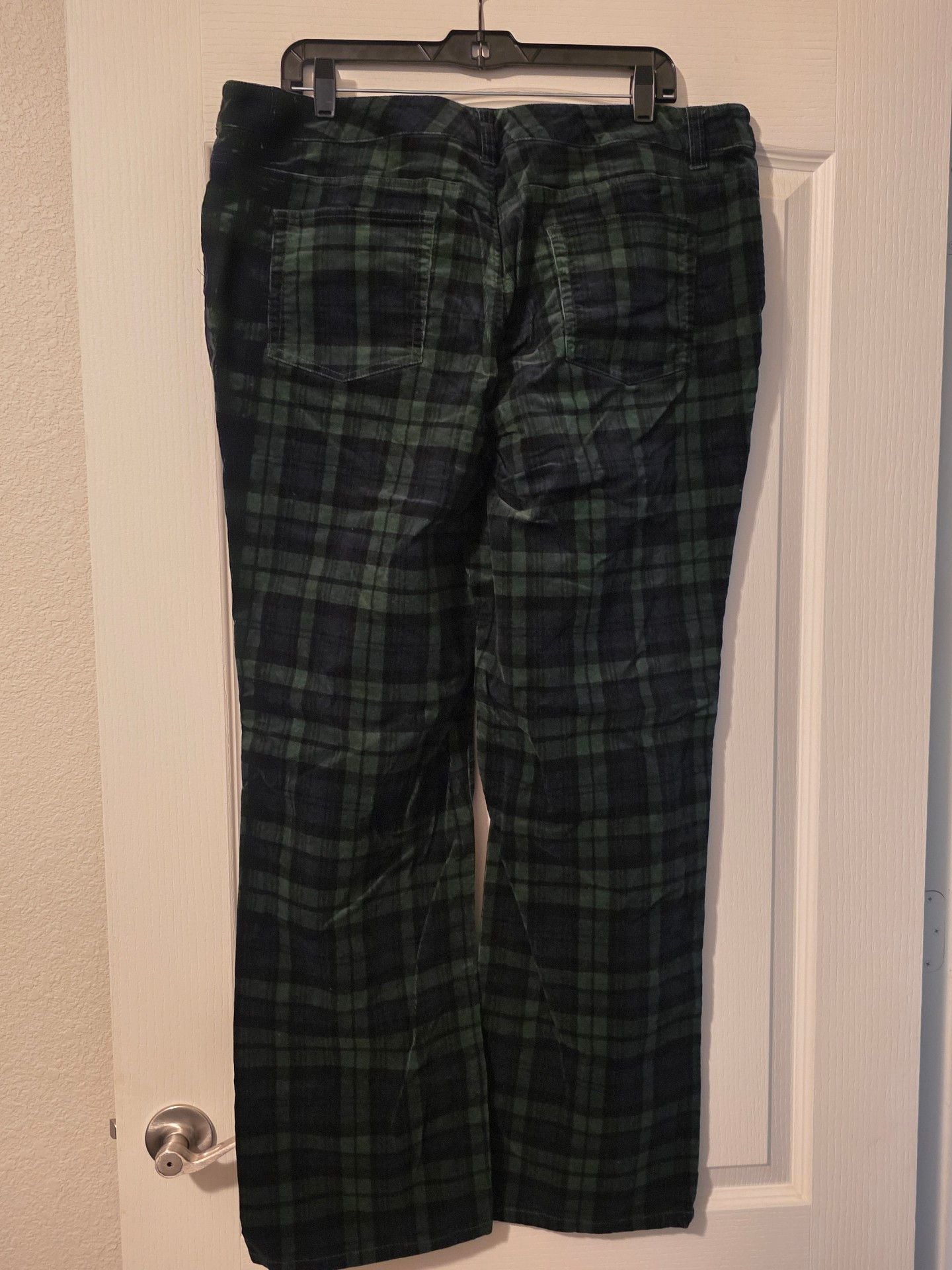 Charter Club Pant Shop Classic Fit Size 18 Green Navy Plaid Corduroy Pants 3