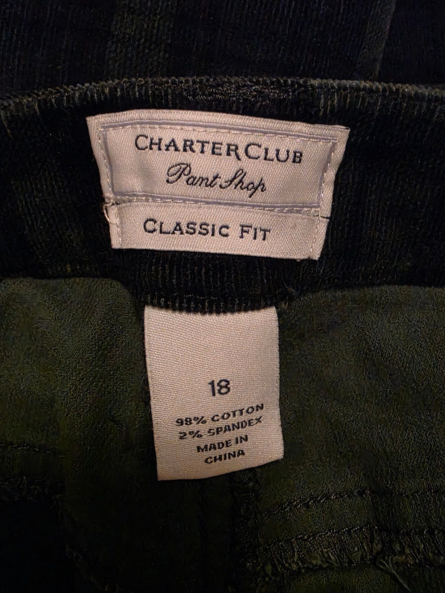 Charter Club Pant Shop Classic Fit Size 18 Green Navy Plaid Corduroy Pants 4