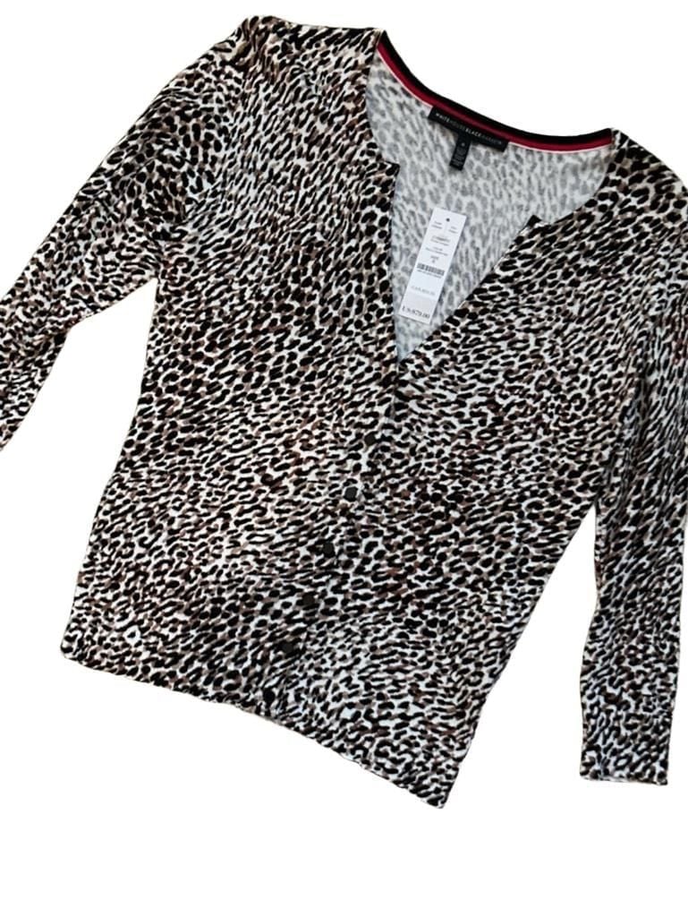 White House Black Market Leopard Printed Cardigan Size S NWT 3