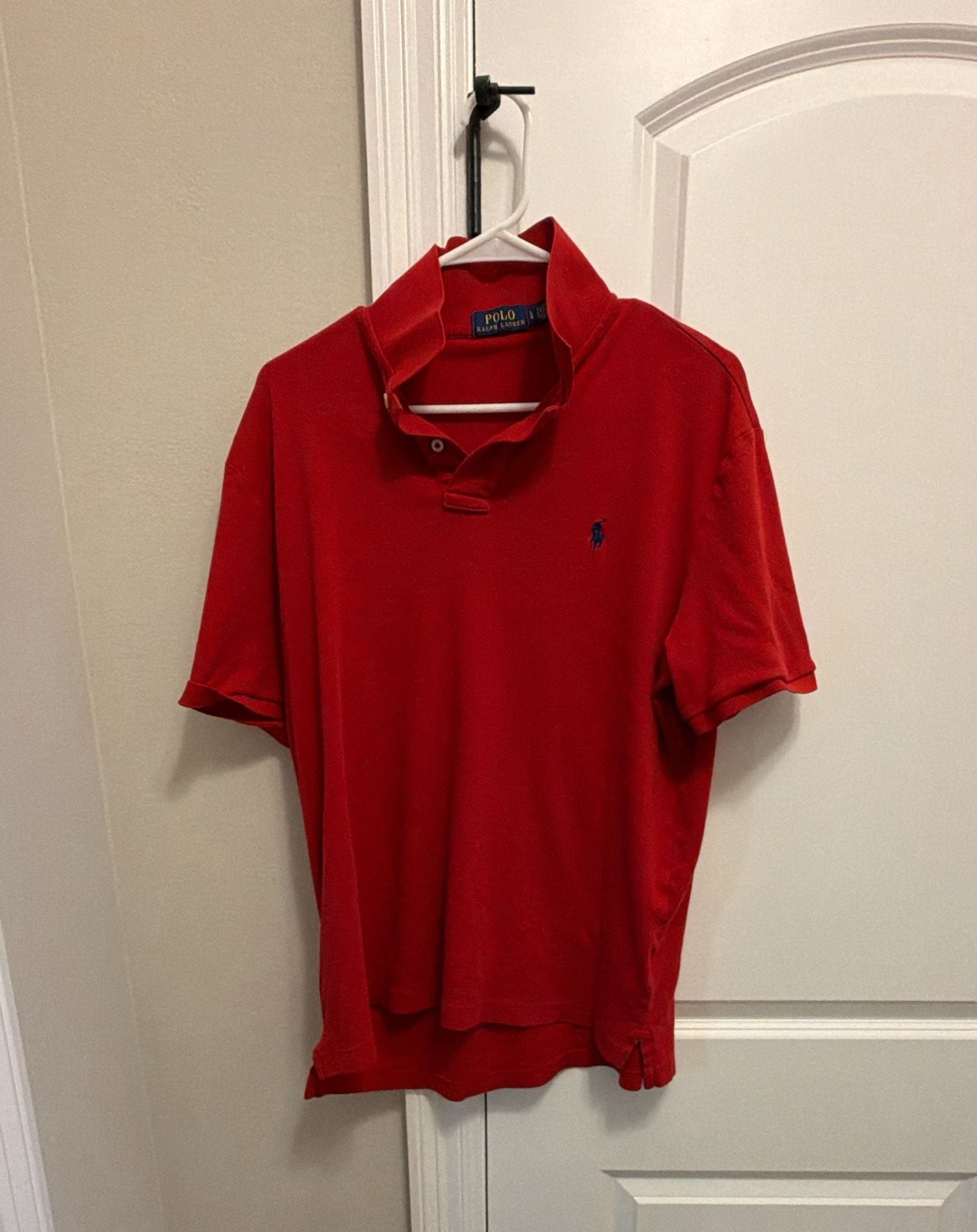 Polo Ralph Lauren Polo Shirt Size L Red Short Sleeve Cotton 2