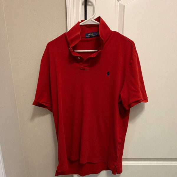 Polo Ralph Lauren Polo Shirt Size L Red Short Sleeve Cotton