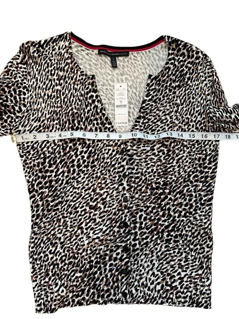 White House Black Market Leopard Printed Cardigan Size S NWT 7