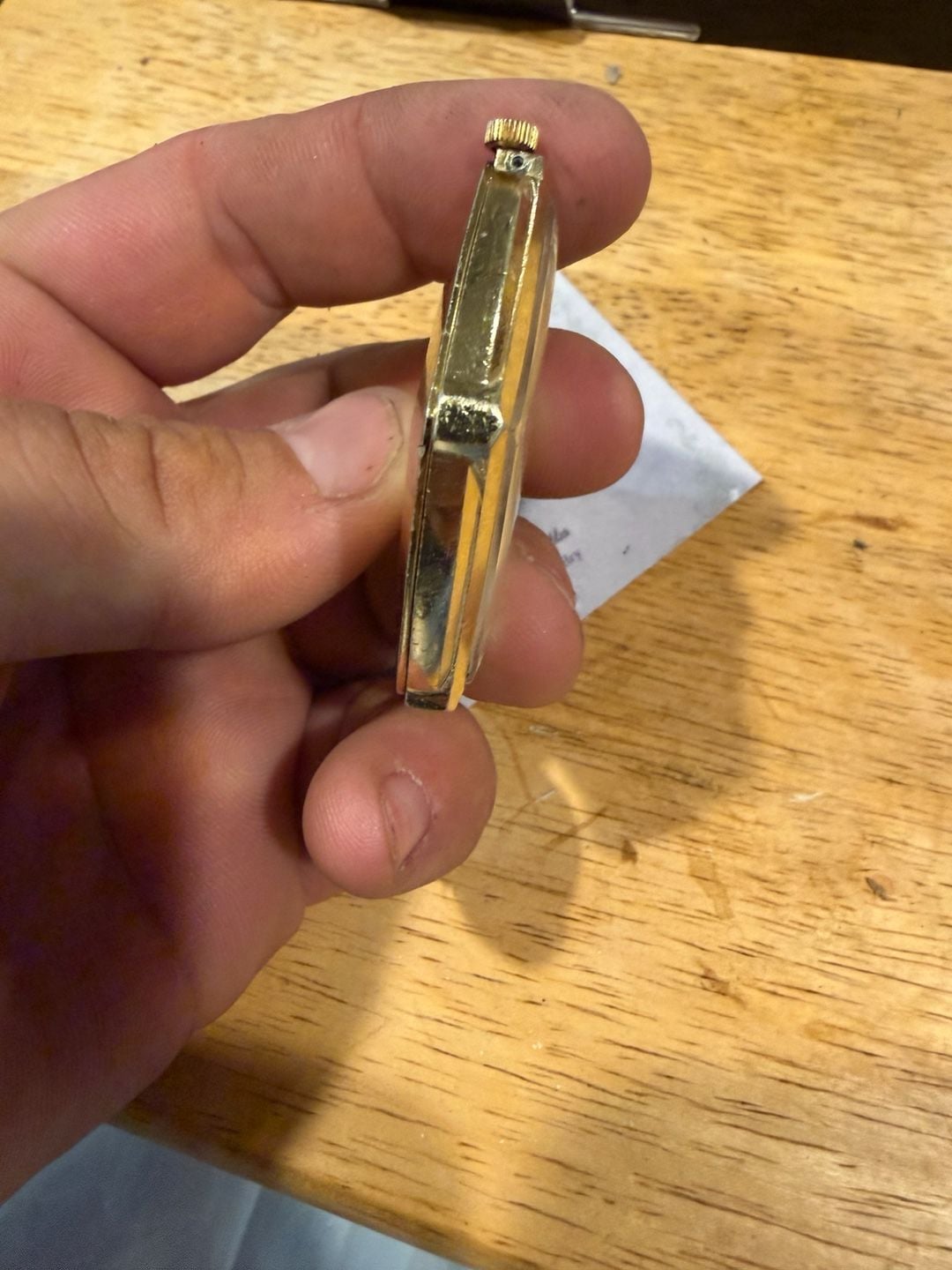 Sheffield Diamond Shape Pendant Watch Gold Tone Swiss Made 7