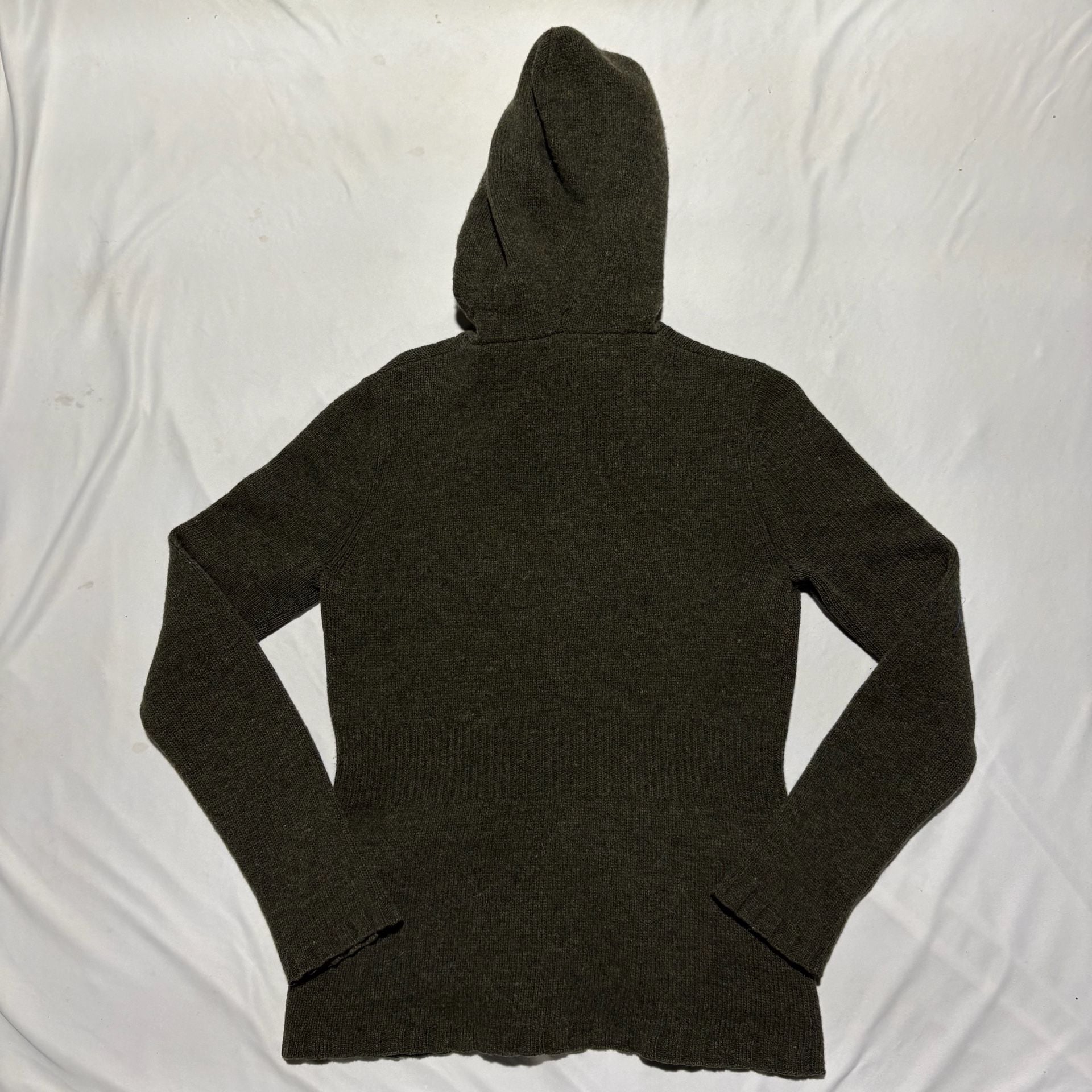 Anthropologie Sleeping On Snow Lambswool Knit Hoodie Sweater Jacket Faux Fur M
3
