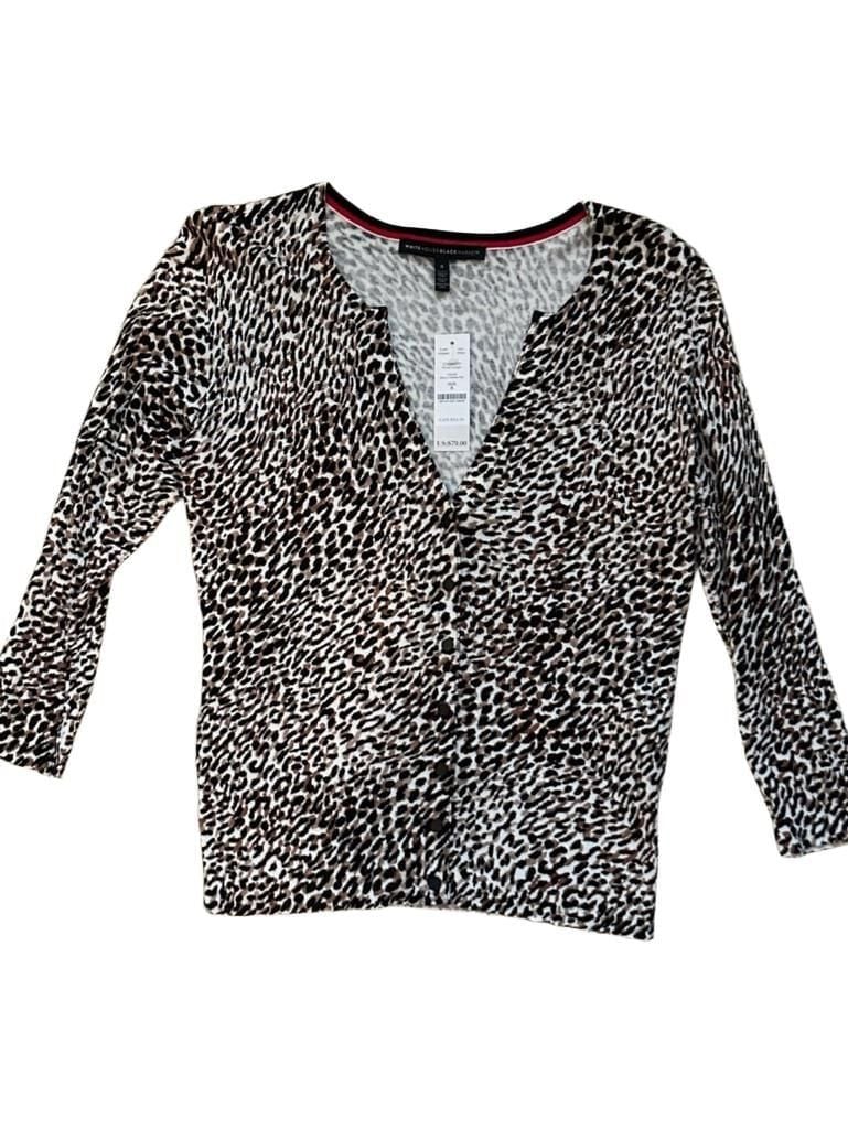 White House Black Market Leopard Printed Cardigan Size S NWT 2