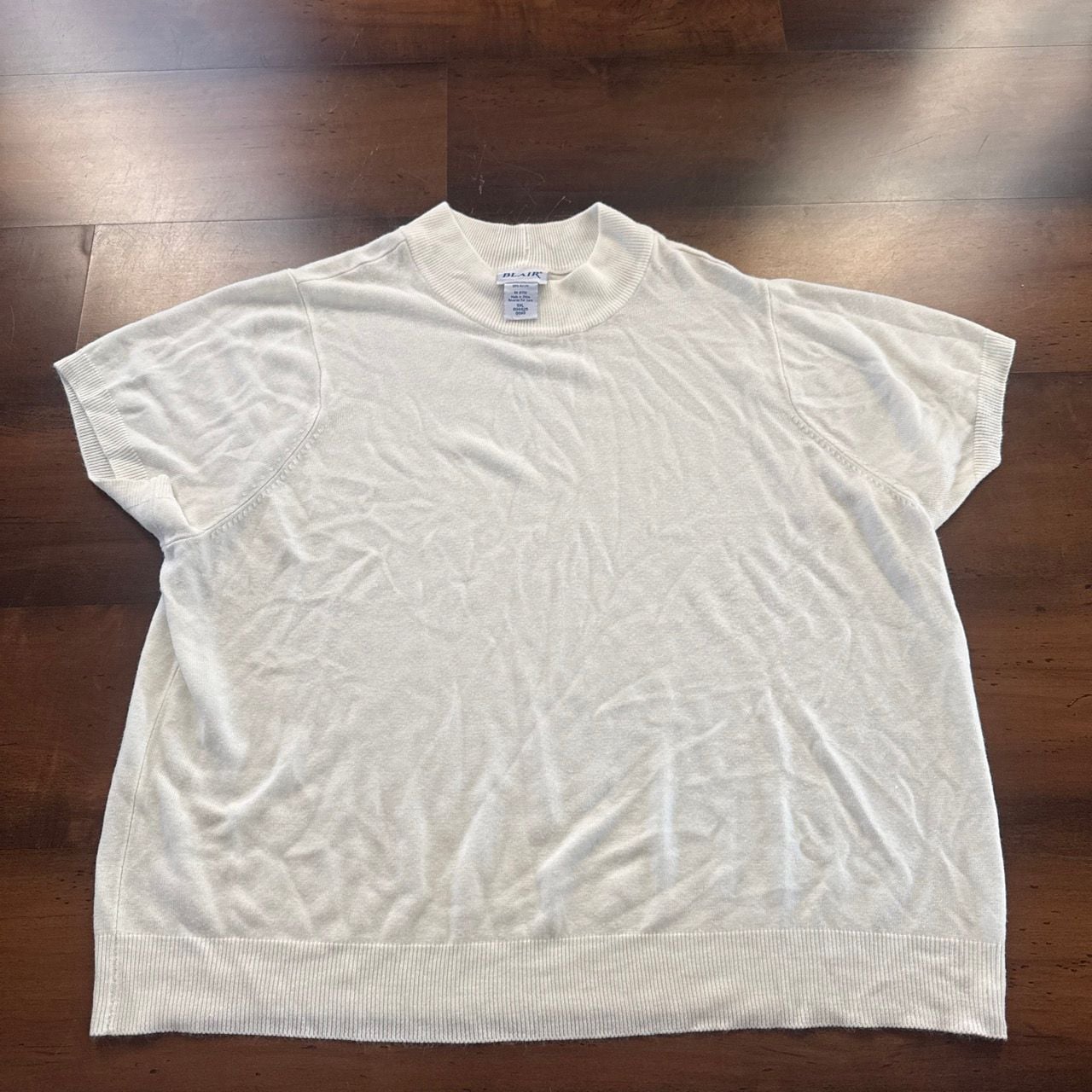 Blair Short Sleeve Sweater Size 5XL White Acrylic 2