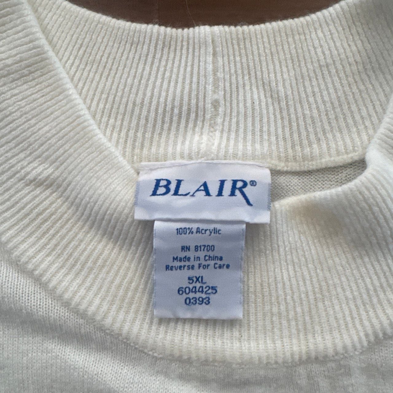 Blair Short Sleeve Sweater Size 5XL White Acrylic 3