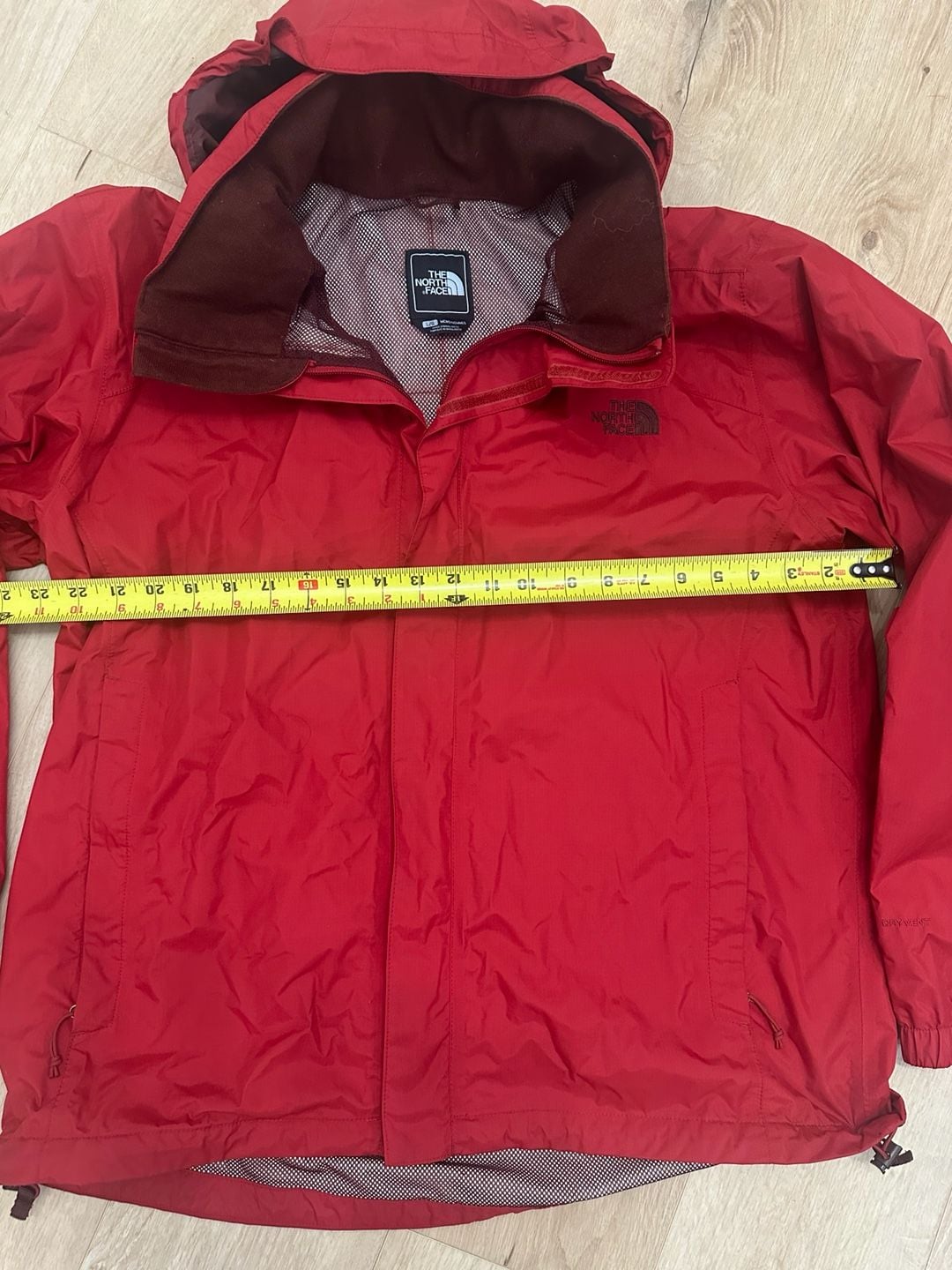 The North Face DryVent Rain Jacket Size L Red Hooded Waterproof 5