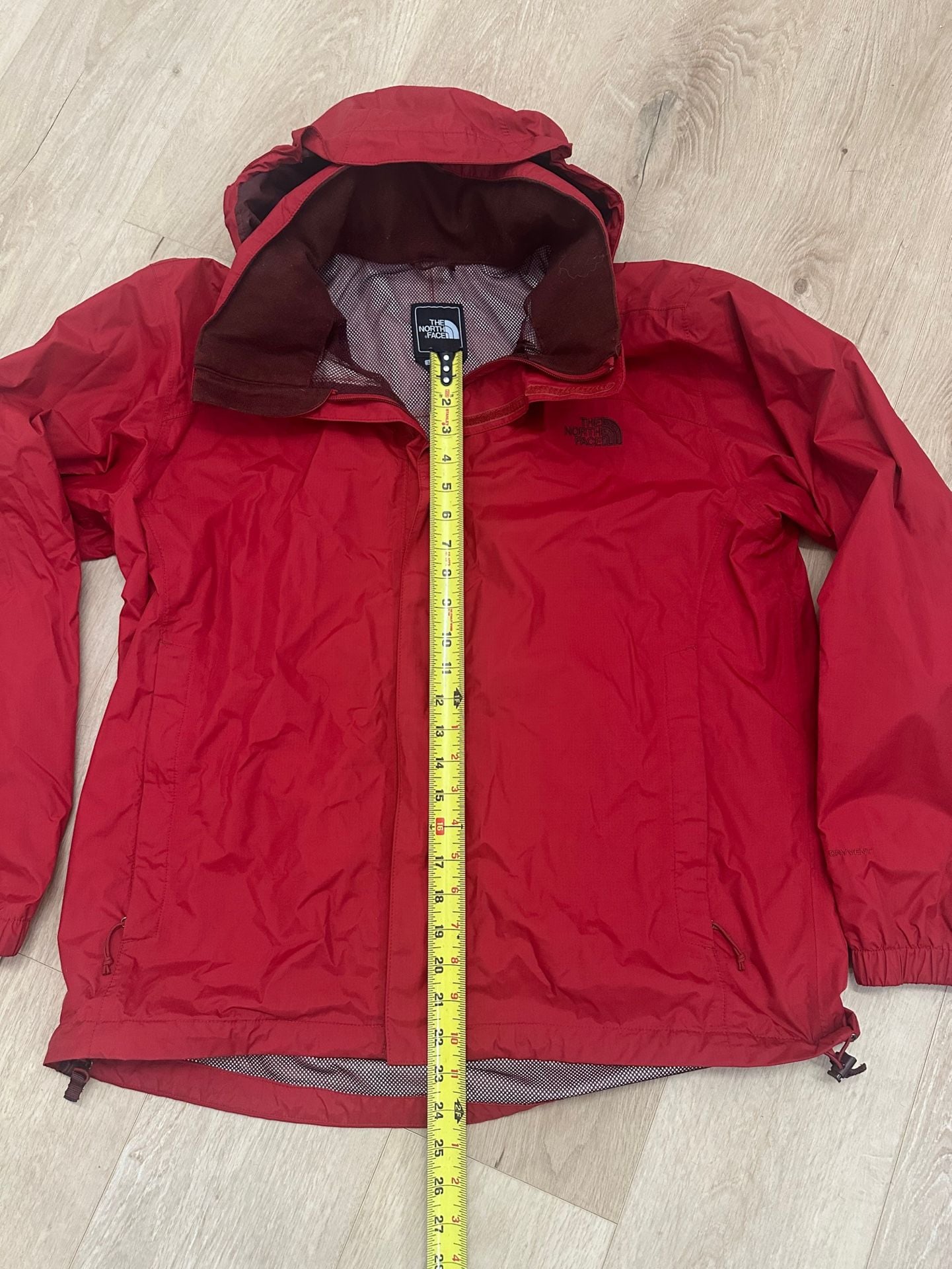 The North Face DryVent Rain Jacket Size L Red Hooded Waterproof 6