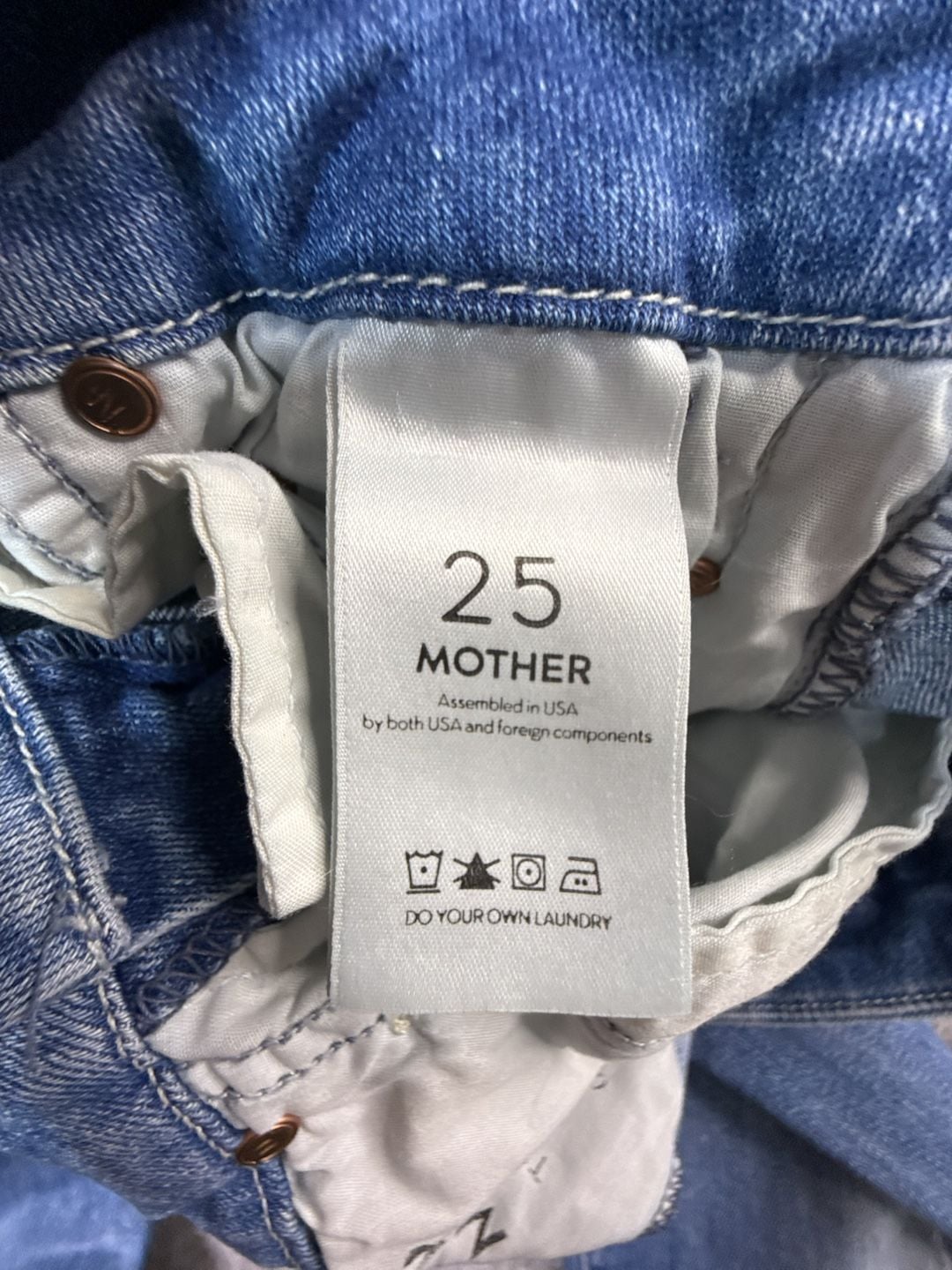 Mother The Looker Jeans Size 25 Graffiti Girl Distressed Skinny Blue 6