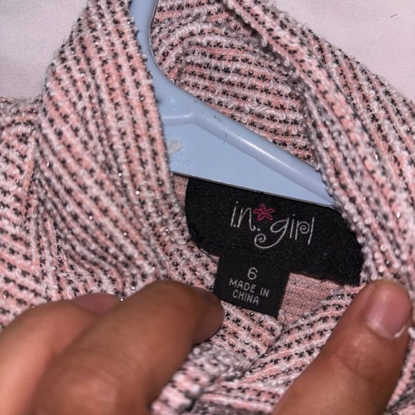 i.n. girl Jacket Size 6 Pink Metallic Tweed Asymmetrical Zip