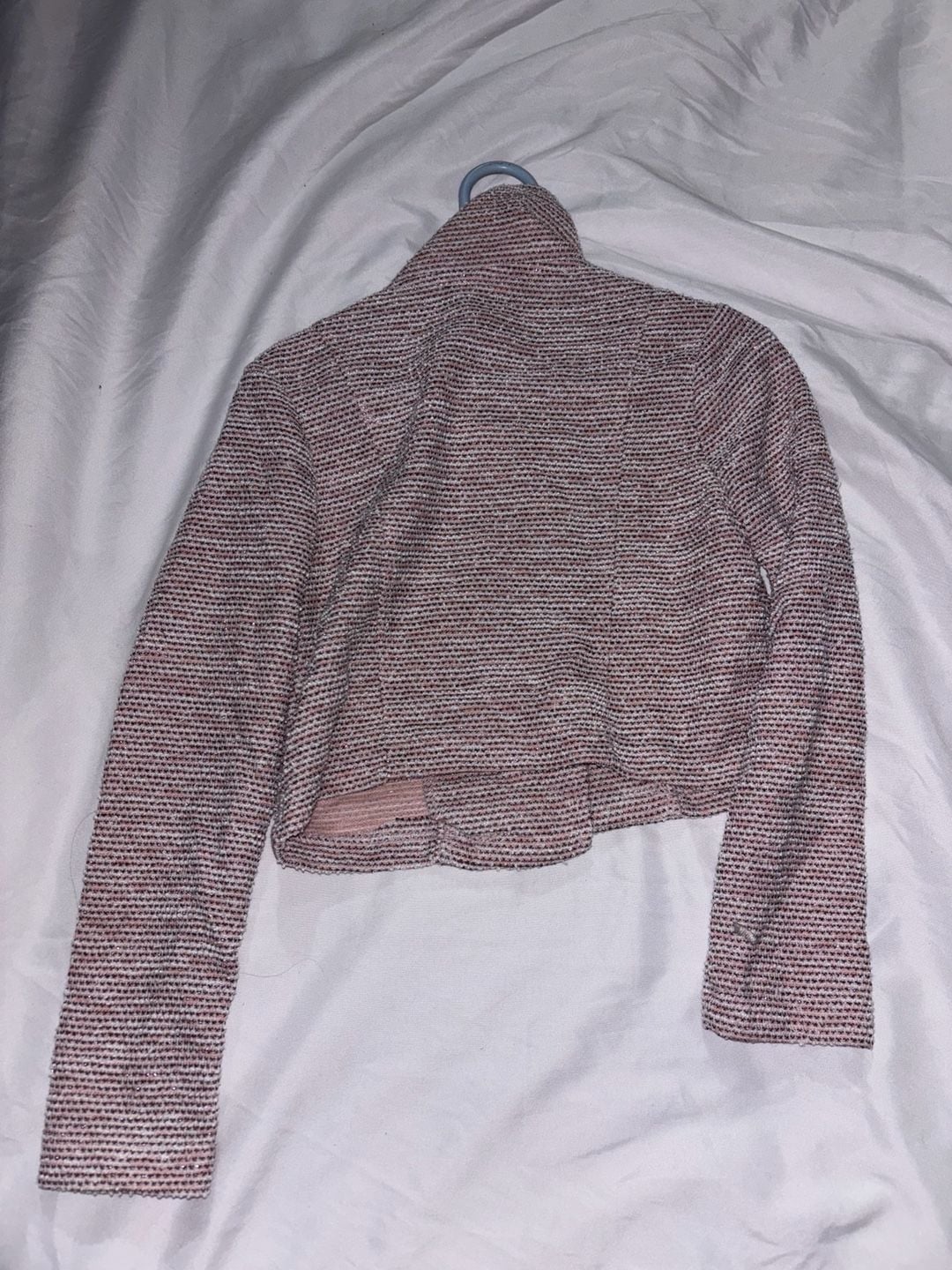i.n. girl Jacket Size 6 Pink Metallic Tweed Asymmetrical Zip 3