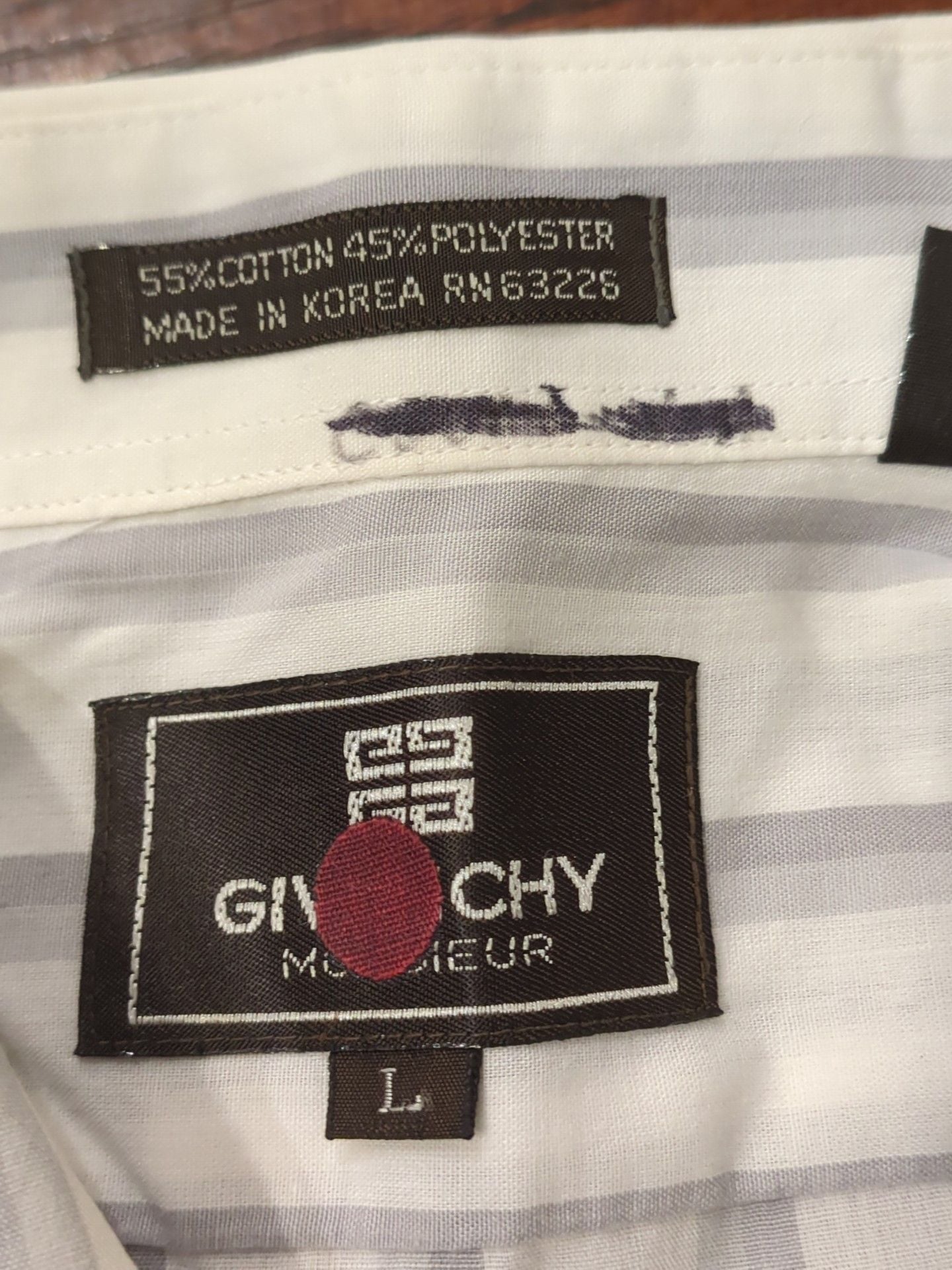 Givenchy Monsieur Size L Short Sleeve Button Down Shirt Striped 3