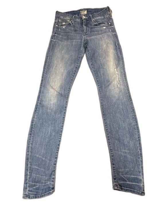 Mother The Looker Jeans Size 25 Graffiti Girl Distressed Skinny Blue 2