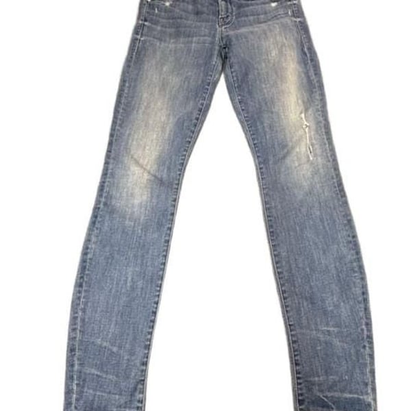 Mother The Looker Jeans Size 25 Graffiti Girl Distressed Skinny Blue
