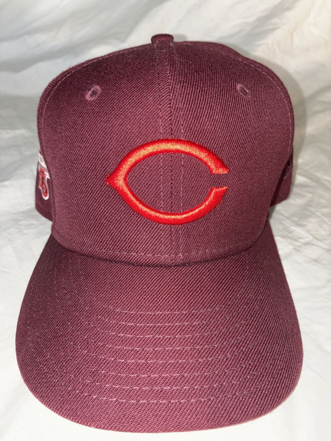 New Era Cincinnati Reds 59FIFTY Fitted Hat Size 7 1/4 Burgundy World Series 10